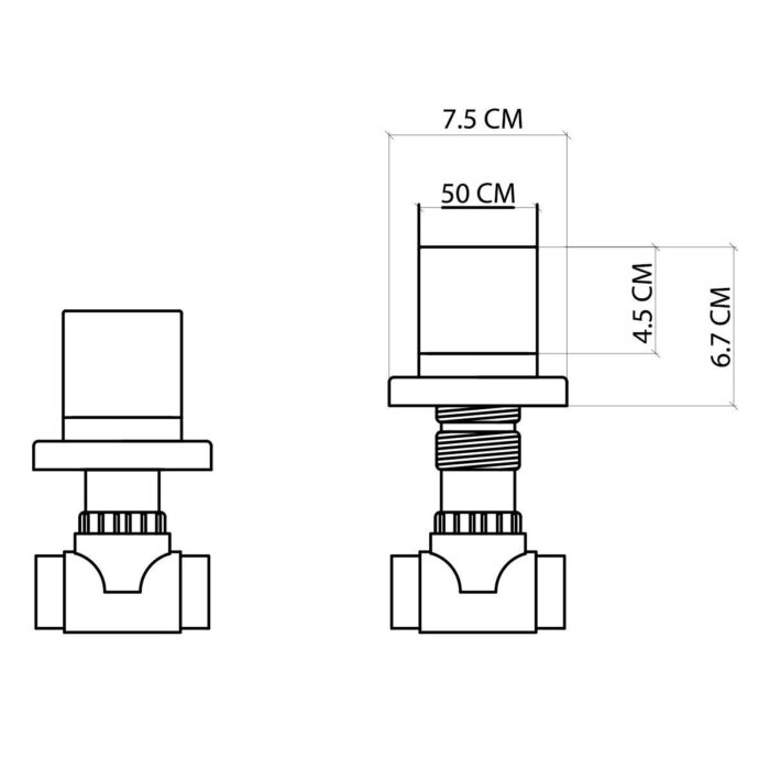 Fontana FSV-205 Ankastre Stop Valf Siyah - Görsel 2