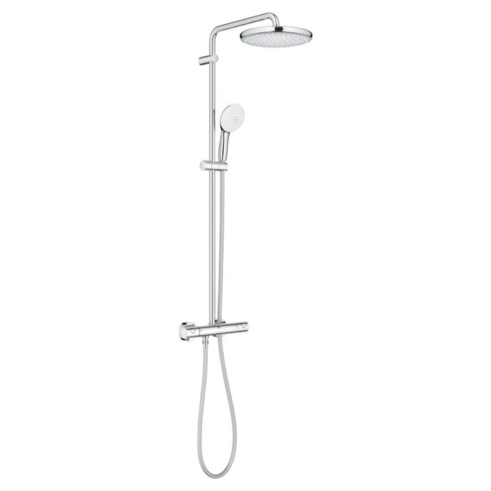 Grohe Tempesta System 250 Duvara Monte Termostatik Bataryalı Duş Kolonu, Krom-Beyaz - Görsel 2