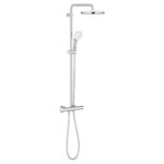 Grohe Tempesta System 250 Duvara Monte Termostatik Bataryalı Duş Kolonu, Krom-Beyaz