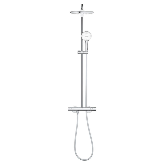 Grohe Tempesta System 250 Duvara Monte Termostatik Bataryalı Duş Kolonu, Krom-Beyaz - Görsel 3