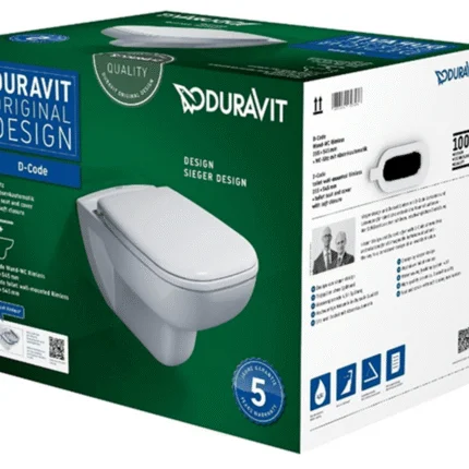 Duravit D-Code Kanalsız Rimless Asma Klozet (Özel Kutuda, Yavaş Kapanır Kapak Dahil) - 45703920A1 - Asma Klozet
